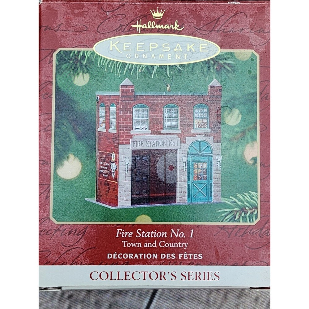 2001‎ Hallmark Keepsake Ornament Fire Station No. 1 Town And Country Nwt